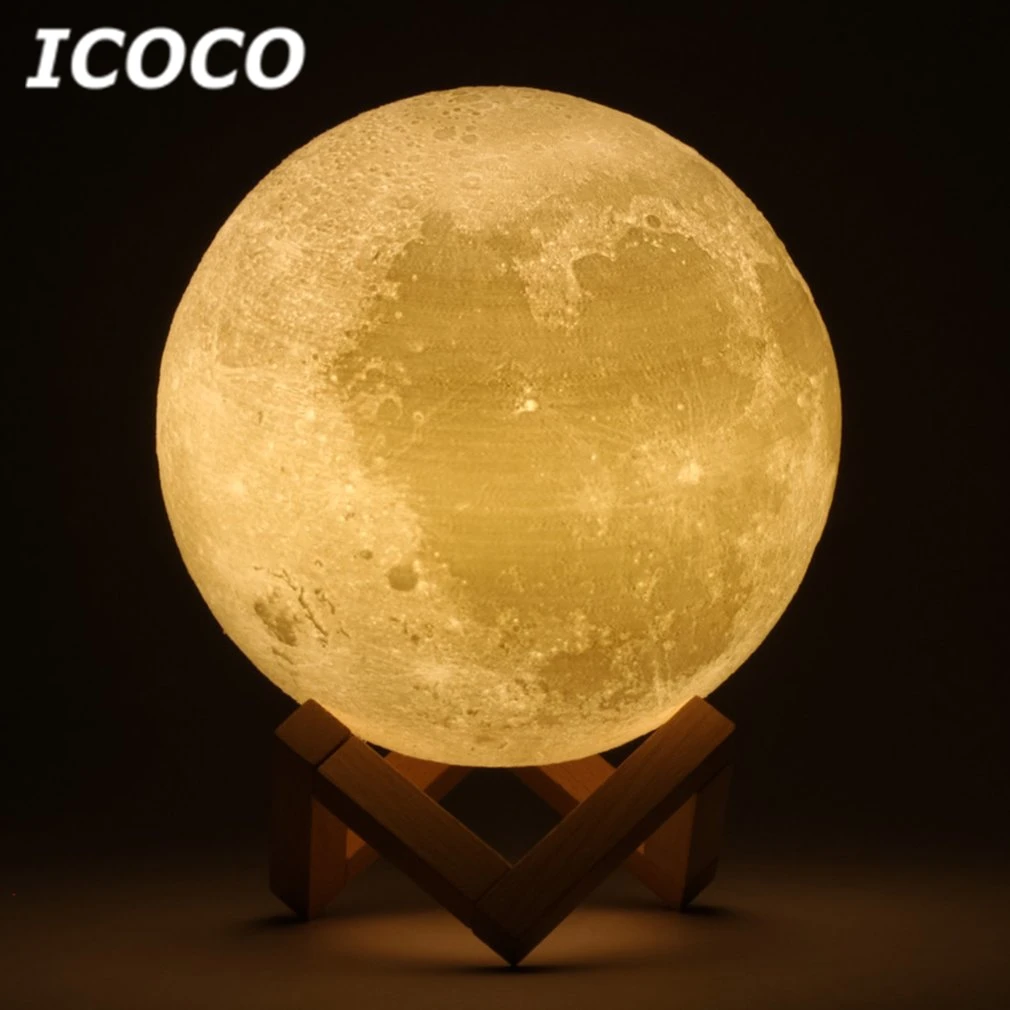 ICOCO 3D Print Moon Lamp LED Lunar Touch Sensor Control Night Light Desktop Table Lamp For Home Decor Drop Shipping Hot Sale
ICOCO 3D Print Moon Lamp LED Lunar Touch Sensor Control Night Light Desktop Table Lamp For Home Decor Drop Shipping Hot Sale