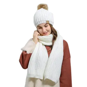 MISSKY 2PCS/Set Winter Women Woolen Knitted Cap and Scarf Suit Solid Color Lady Knitted Hat Muffler Set
MISSKY 2PCS/Set Winter Women Woolen Knitted Cap and Scarf Suit Solid Color Lady Knitted Hat Muffler Set
