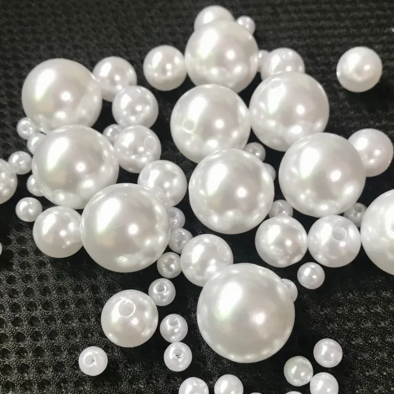 500 шт./лот имитация жемчуга аксессуары белый браслет круглые шарики сделай сам