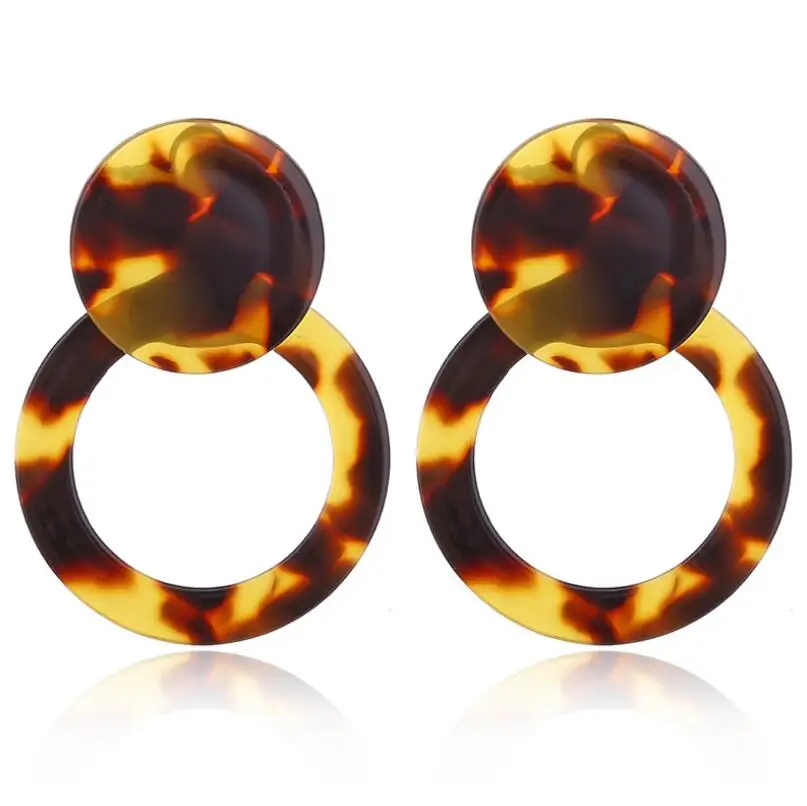 Vintage Leopard Double Round Geometric Acetate Resin Drop Earrings For Women Trend Jewelry Acrylic Tortoiseshell AE845
Vintage Leopard Double Round Geometric Acetate Resin Drop Earrings For Women Trend Jewelry Acrylic Tortoiseshell AE845