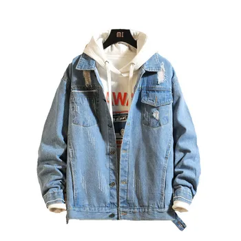 Spring Autumn Mens Denim Jacket Fashion Hole Denim Jacket Hip Hop Male Jeans Patchwork jackets Streetwear Coats 2019 New
Spring Autumn Mens Denim Jacket Fashion Hole Denim Jacket Hip Hop Male Jeans Patchwork jackets Streetwear Coats 2019 New