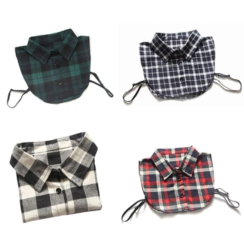 THINKTHENDO Women Grid Shirt False Collar Detachable Fake Necklace Lapel Shirt Accessories
THINKTHENDO Women Grid Shirt False Collar Detachable Fake Necklace Lapel Shirt Accessories
