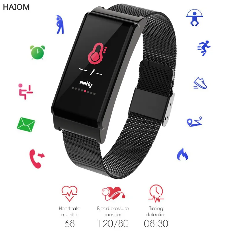 HAIOM Smart Bracelet Blood Pressure Measurement Digital Watches Color Screen Fitness Tracker Sports Watch For IPS IOS Android
HAIOM Smart Bracelet Blood Pressure Measurement Digital Watches Color Screen Fitness Tracker Sports Watch For IPS IOS Android