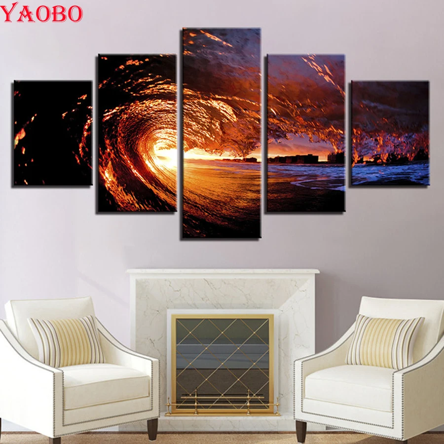 Full Square Round 5D DIY Diamond Painting 5 Pieces Sunset Seascape Sea Waves 3D Rhinestone Embroidery Cross Stitch Mosaic Kit
Full Square Round 5D DIY Diamond Painting 5 Pieces Sunset Seascape Sea Waves 3D Rhinestone Embroidery Cross Stitch Mosaic Kit