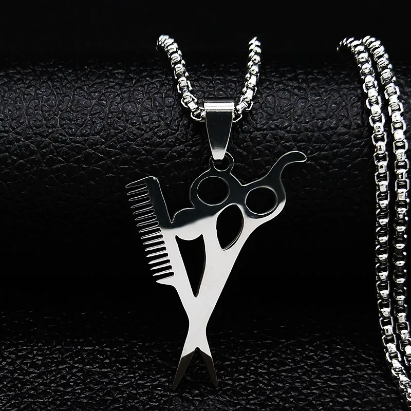 Hairdresser Scissors Stainless Steel Chain Necklace Men Silver Color Necklaces Pendants Jewelry acero inoxidable joyeria N19115
Hairdresser Scissors Stainless Steel Chain Necklace Men Silver Color Necklaces Pendants Jewelry acero inoxidable joyeria N19115