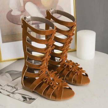 2019 Little girls gladiator sandals boots scrub leather summer brown black high-top fashion roman kid sandals toddler baby shoes
2019 Little girls gladiator sandals boots scrub leather summer brown black high-top fashion roman kid sandals toddler baby shoes