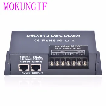 Monkungif 5pcs fast shipping 4 Channel*5A RGBW DMX 512 LED Decoder Controller DMX dimmer use for DC12-24V RGBW RGB LED light
Monkungif 5pcs fast shipping 4 Channel*5A RGBW DMX 512 LED Decoder Controller DMX dimmer use for DC12-24V RGBW RGB LED light