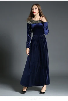 2017 Autumn Winter New Women's Stand Fashion Elegant Long-sleeved Empire Temperament Velvet Dress Slim Long Style Party Dress
2017 Autumn Winter New Women's Stand Fashion Elegant Long-sleeved Empire Temperament Velvet Dress Slim Long Style Party Dress