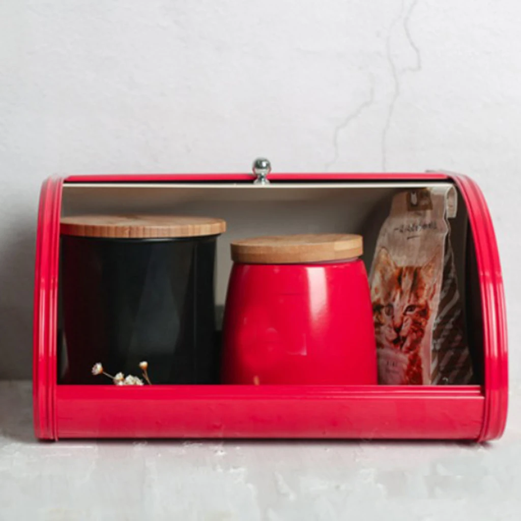 Red Bread Box Countertop Bread Storage Bin Metal Bread Box Food Container Red Bread Box Countertop Bread Storage Bin Metal Bread Box Food Container