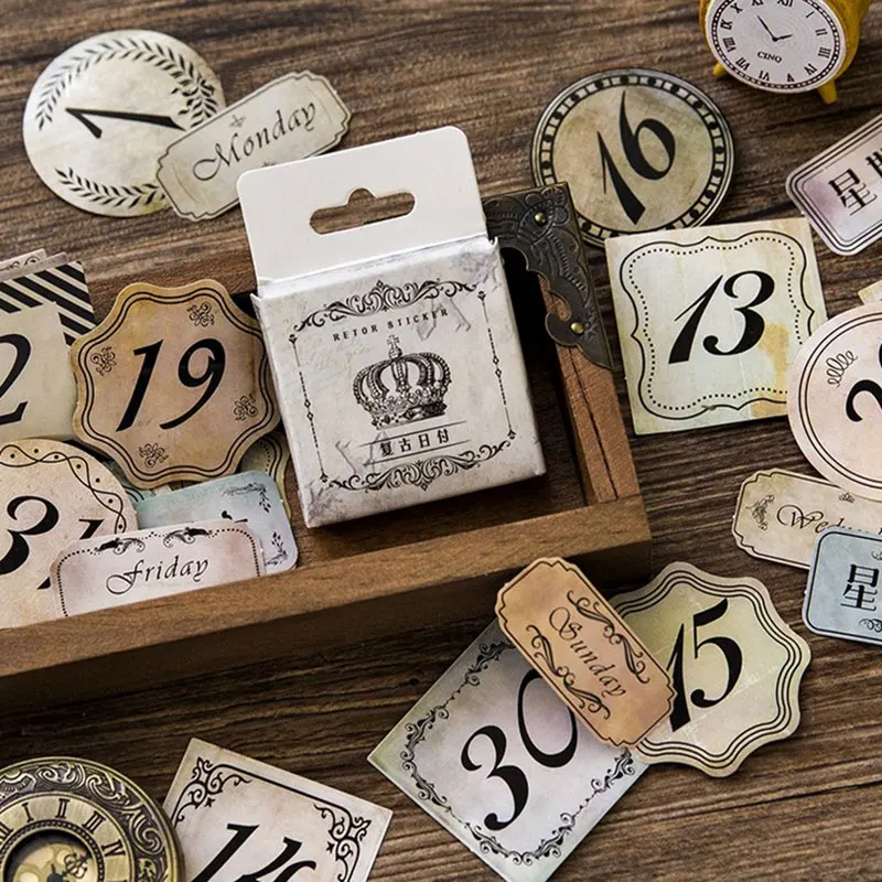 45 pcs/box Vintage dates week stickers DIY album adhesive paper Scrapbook Notebook decoration sticker stationery kids gifts
45 pcs/box Vintage dates week stickers DIY album adhesive paper Scrapbook Notebook decoration sticker stationery kids gifts