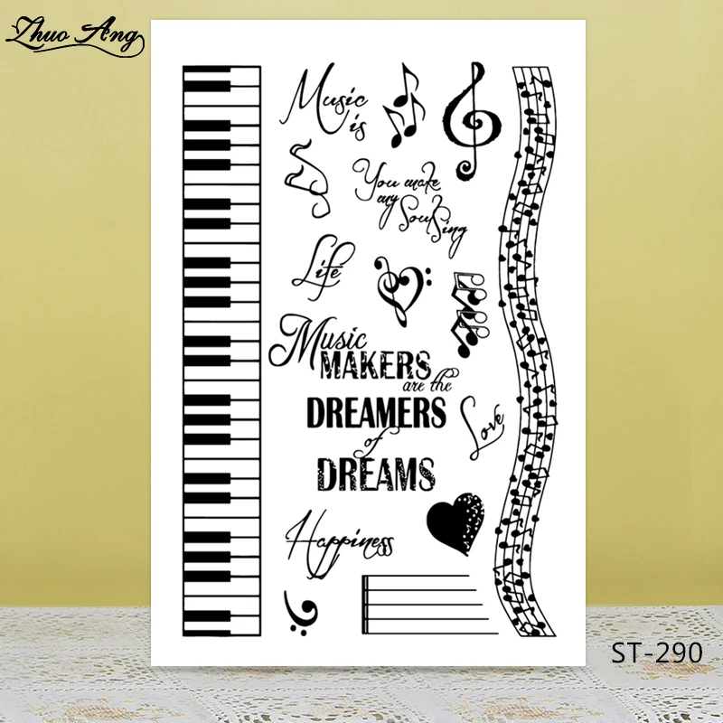 ZhuoAng Musical Note Staff Piano Clear Stamps For DIY Scrapbooking/Card Making/Album Decorative Silicon Stamp Crafts
ZhuoAng Musical Note Staff Piano Clear Stamps For DIY Scrapbooking/Card Making/Album Decorative Silicon Stamp Crafts