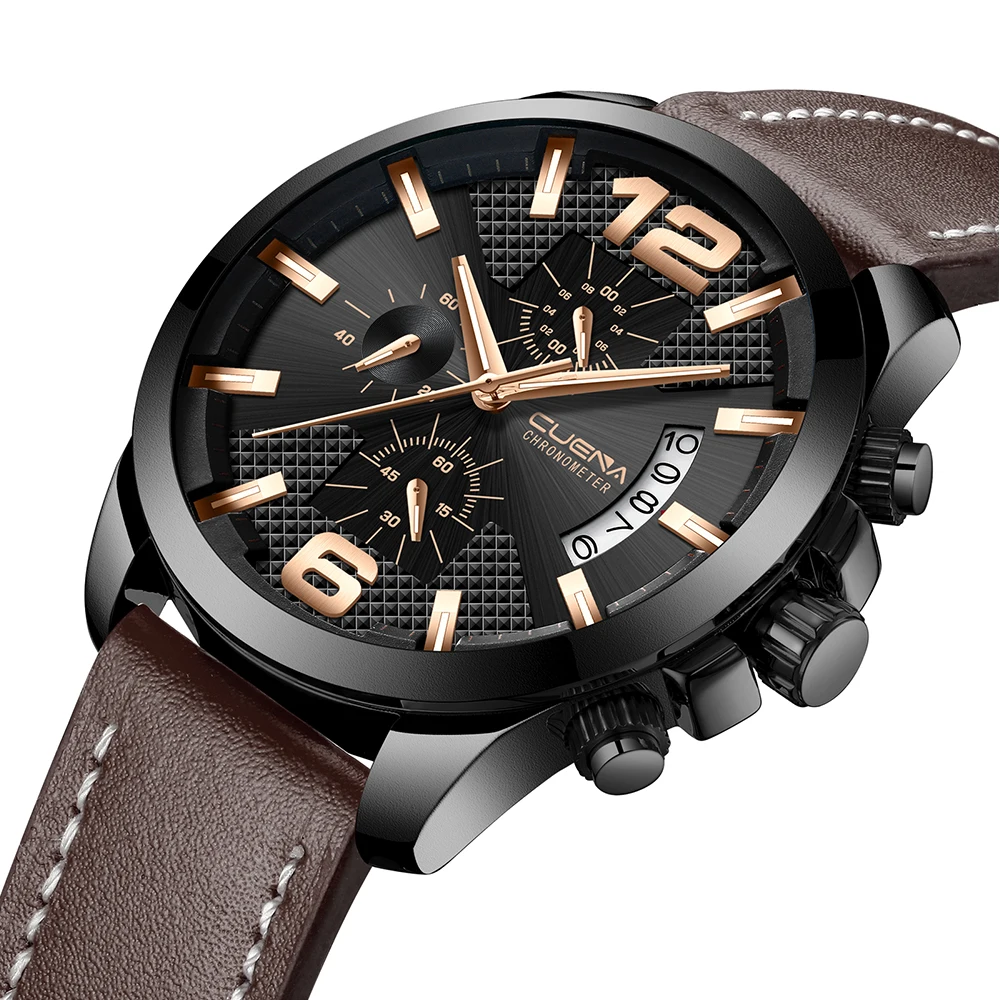 CUENA Fashion Watches Men Luxury Brand Brown Leather Strap 30m Waterproof Clock Male Analog Men's Wristwatch Quartz Wristwatches
CUENA Fashion Watches Men Luxury Brand Brown Leather Strap 30m Waterproof Clock Male Analog Men's Wristwatch Quartz Wristwatches