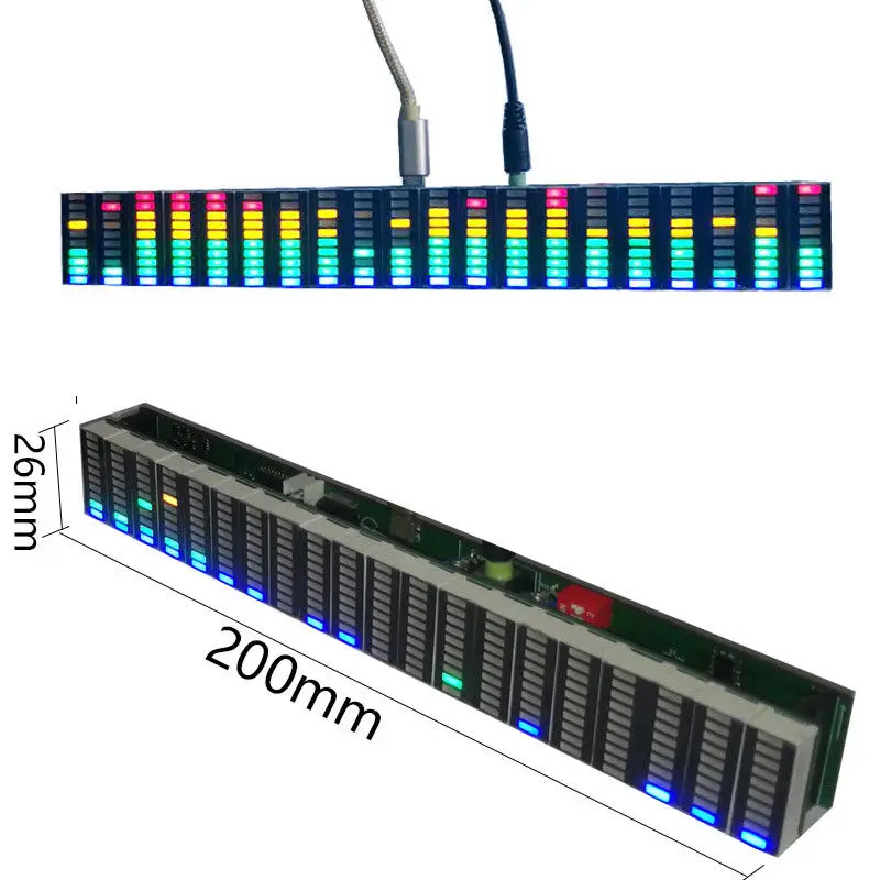 Color LED Music Spectrum Display Analyzer MP3 PC Amplifier Audio Level Indicator music rhythm Analyzer 20 segments, 10 levels
Color LED Music Spectrum Display Analyzer MP3 PC Amplifier Audio Level Indicator music rhythm Analyzer 20 segments, 10 levels