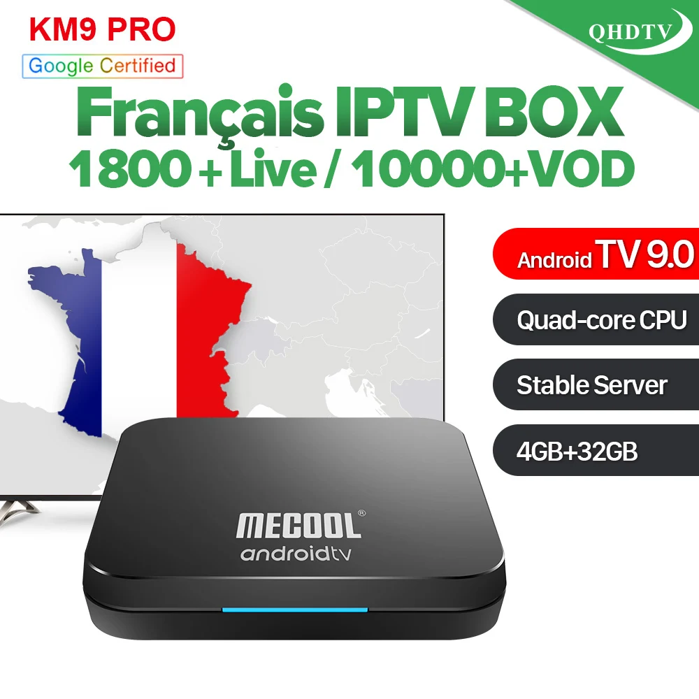KM9 Pro IPTV France Arabic Android 9.0 IP TV Box Dual-Band WIFI BT4.0 with QHDTV Code 1 Year 4G 32G IPTV Germany Spain IP TV
KM9 Pro IPTV France Arabic Android 9.0 IP TV Box Dual-Band WIFI BT4.0 with QHDTV Code 1 Year 4G 32G IPTV Germany Spain IP TV