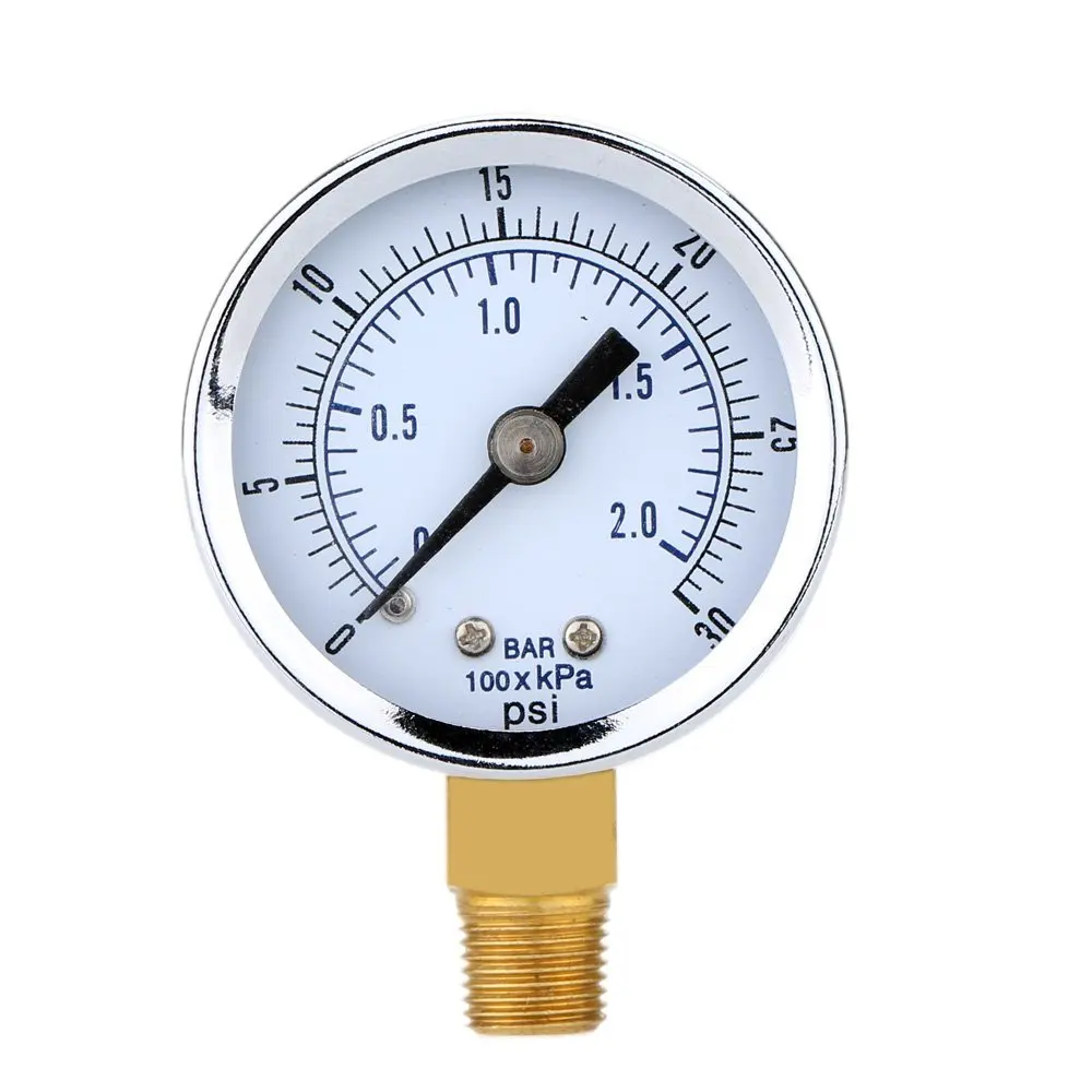 Pressure Gauge - 0 ~ 30 psi 0 ~ 2 bar Mini Dial gauge compressor meters hydraulic pressure gauge Gage double scale Black
Pressure Gauge - 0 ~ 30 psi 0 ~ 2 bar Mini Dial gauge compressor meters hydraulic pressure gauge Gage double scale Black