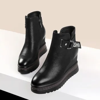 GPOKHDS 2019 women ankle boots Cow leather winter short plush letter black color platform wedges high heels boots size 42
GPOKHDS 2019 women ankle boots Cow leather winter short plush letter black color platform wedges high heels boots size 42