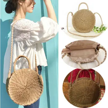2019 Lovely Beach Travel Bag Round Handwoven Rattan Circle Women Ladies Handbags Bamboo Straw Crossbody Bags Shoulder Bags
2019 Lovely Beach Travel Bag Round Handwoven Rattan Circle Women Ladies Handbags Bamboo Straw Crossbody Bags Shoulder Bags