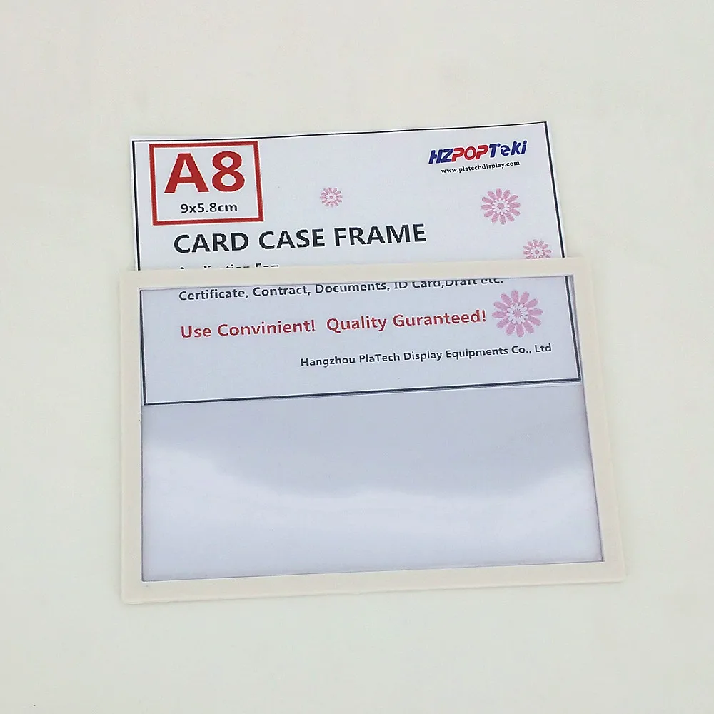 Image A8 Back Sticked by Tape Plastic POP Paper Sign Card Label Display Show Case Frame on Retail Store Shelf Promotion 20pcs