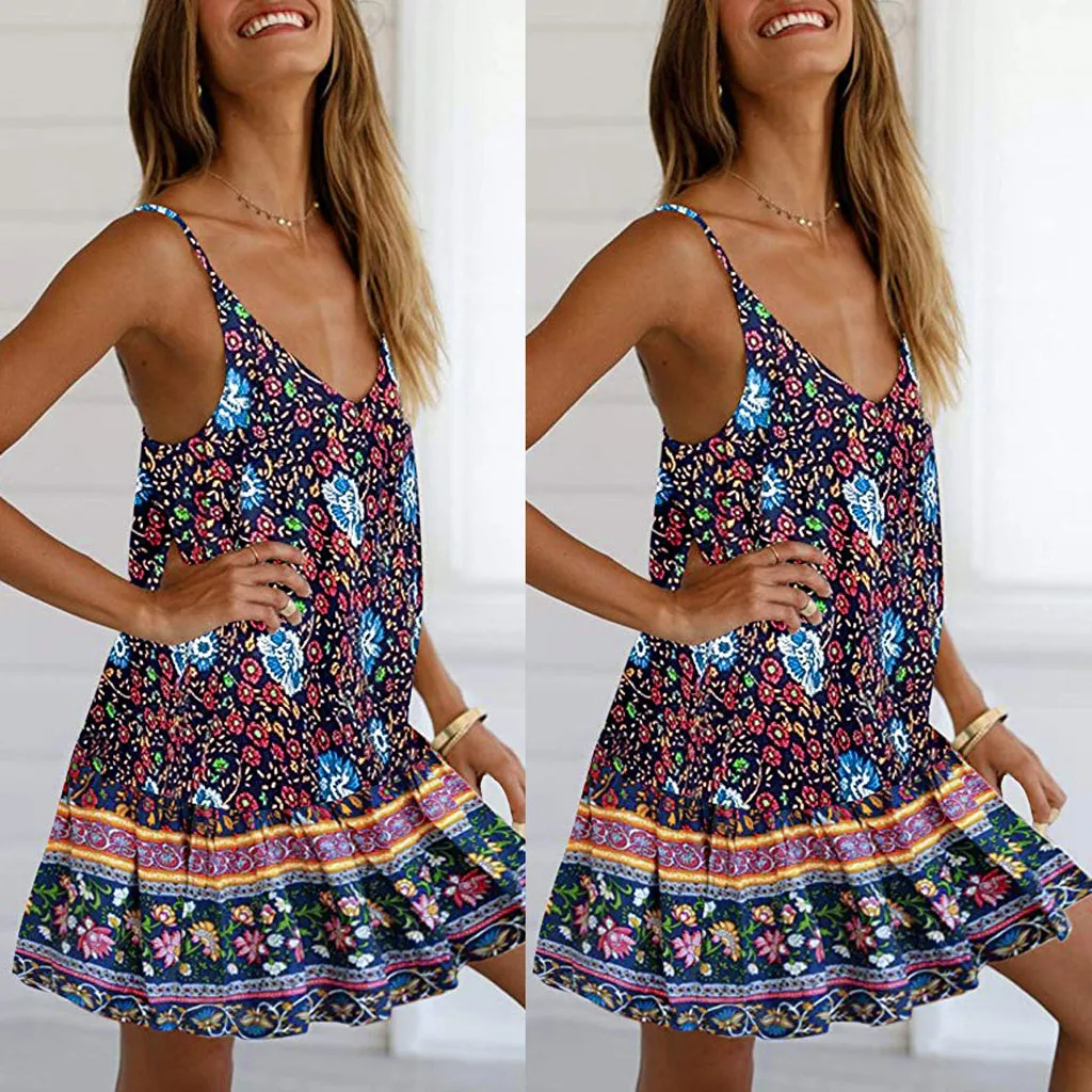 New 2019 Bohemian Summer Print Dress Women Sexy O Neck Dress Beach Holiday Halter Spaghetti Strap Female Mini Dresses Vestidos
New 2019 Bohemian Summer Print Dress Women Sexy O Neck Dress Beach Holiday Halter Spaghetti Strap Female Mini Dresses Vestidos