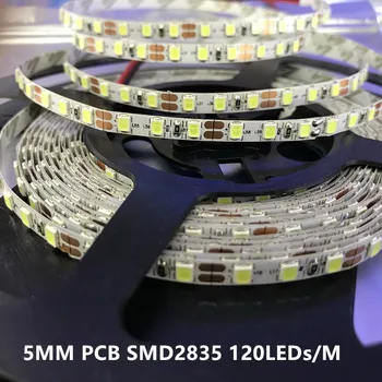 PCB 3014 2835 LED Strip 5MM 12V White / Warm white 120LEDs/m flexible lighting White color Non waterproof 5m/lot
PCB 3014 2835 LED Strip 5MM 12V White / Warm white 120LEDs/m flexible lighting White color Non waterproof 5m/lot
