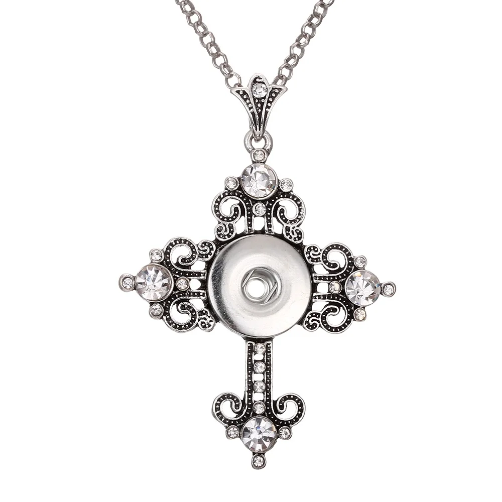 Фото Богемское Колье чокер 18 мм ожерелья с кнопками подвески в форме Креста Эффектное