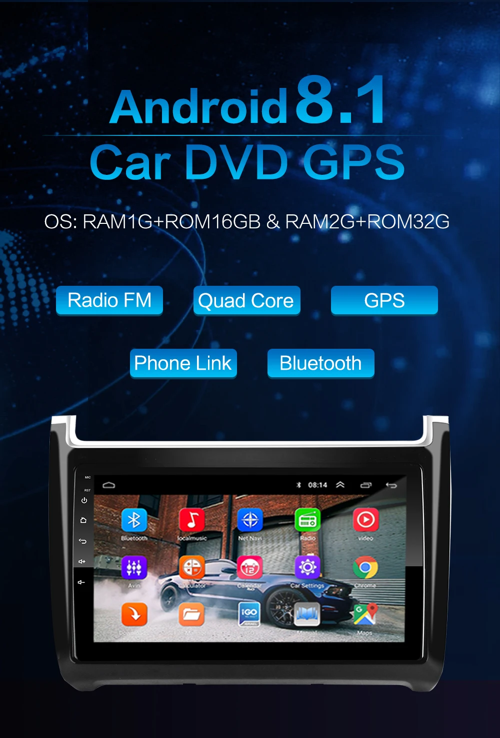 Perfect 2G+32G 2.5D 2Din Android 8.1 GO car dvd Multimedia player GPS for VW Volkswagen Polo 2012 2013 2014 2015 navigatio WiFi BT 0 Perfect 2G+32G 2.5D 2Din Android 8.1 GO car dvd Multimedia player GPS for VW Volkswagen Polo 2012 2013 2014 2015 navigatio WiFi BT 0