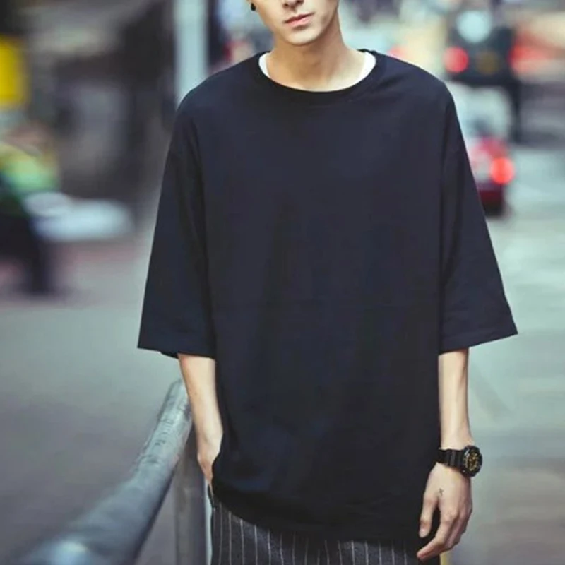 2019 summer new men's t-shirt Japanese men's five-point sleeves round neck T-shirt men's large size clothing
2019 summer new men's t-shirt Japanese men's five-point sleeves round neck T-shirt men's large size clothing