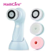 3Heads/Set Multifunctional Electric Face Cleanser USB Rechargeable Facial Washing Cleaning Brush Machine Face Skin Care Tools image