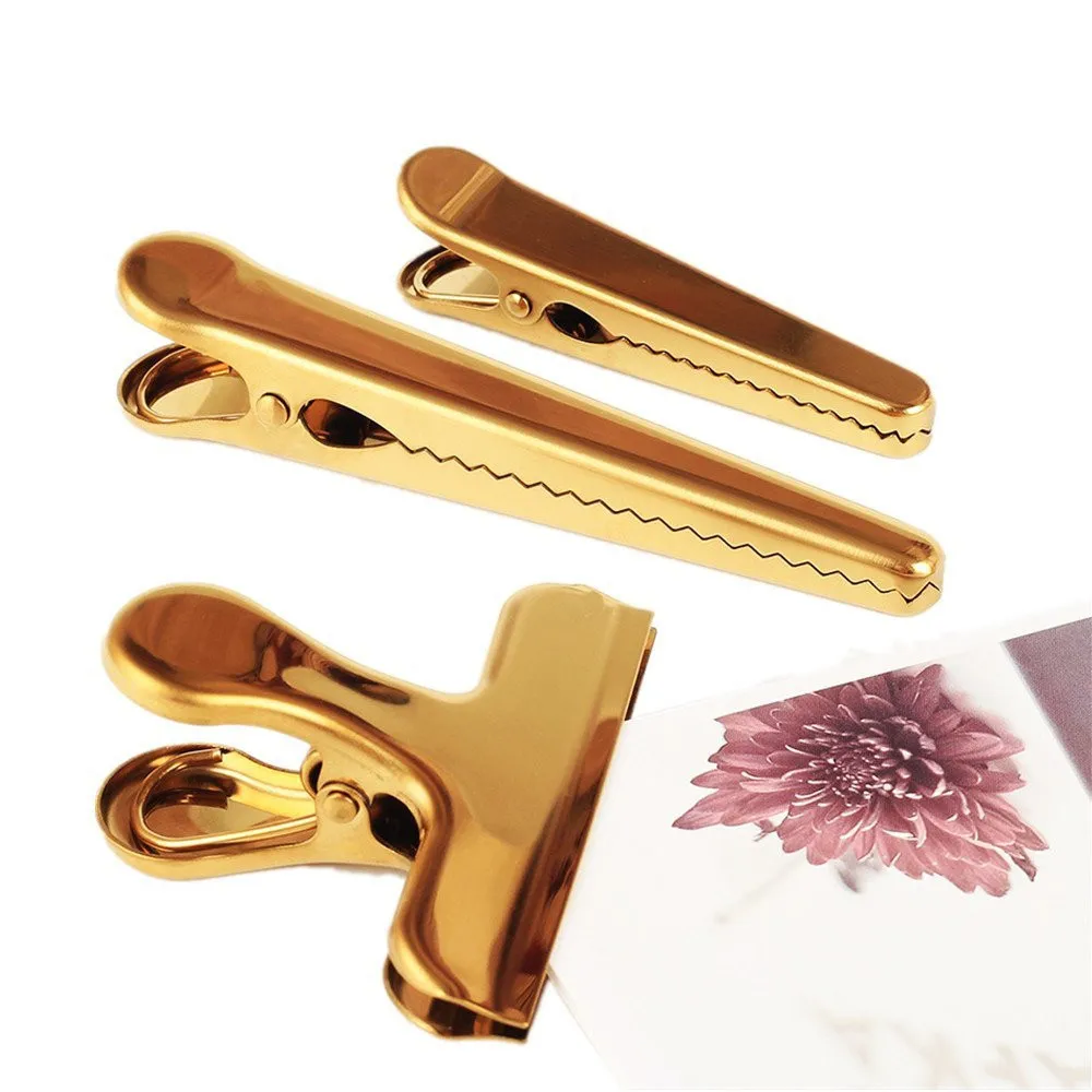 1PC Gold Heavy Duty Bulldog copper Bag Clips stainless steel Duckbill Clips For Office Bills Household Supplies
1PC Gold Heavy Duty Bulldog copper Bag Clips stainless steel Duckbill Clips For Office Bills Household Supplies