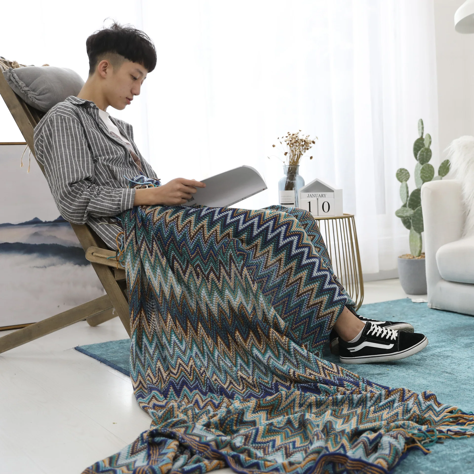 Bohemian Knitted Blanket Decorative BlanketFolk Style Sofa Throw New House Decoration
Bohemian Knitted Blanket Decorative BlanketFolk Style Sofa Throw New House Decoration