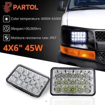 Partol 4 x 6 LED Headlight H4 Hi/Lo Beam 45W Off-road Trailer Trucks Vehicles 12V 24V For Chevy Express Cargo Van 1500 2500 3500
Partol 4 x 6 LED Headlight H4 Hi/Lo Beam 45W Off-road Trailer Trucks Vehicles 12V 24V For Chevy Express Cargo Van 1500 2500 3500