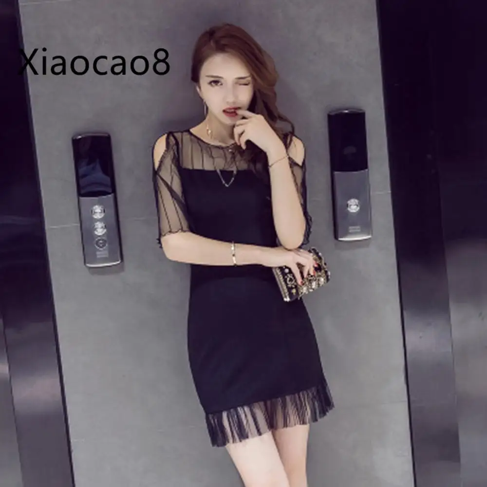 Fashion Black Mesh Perspective Mini Dress Women 2019 Summer Black Short Dress Fashion Korean Style Women Clothes Plus Size
Fashion Black Mesh Perspective Mini Dress Women 2019 Summer Black Short Dress Fashion Korean Style Women Clothes Plus Size