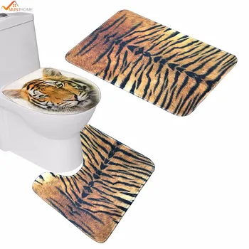 3PCS/Set Bathroom Non-Slip Tiger Style Pedestal Rug + Lid Toilet Cover + Bath Mat Levert
3PCS/Set Bathroom Non-Slip Tiger Style Pedestal Rug + Lid Toilet Cover + Bath Mat Levert