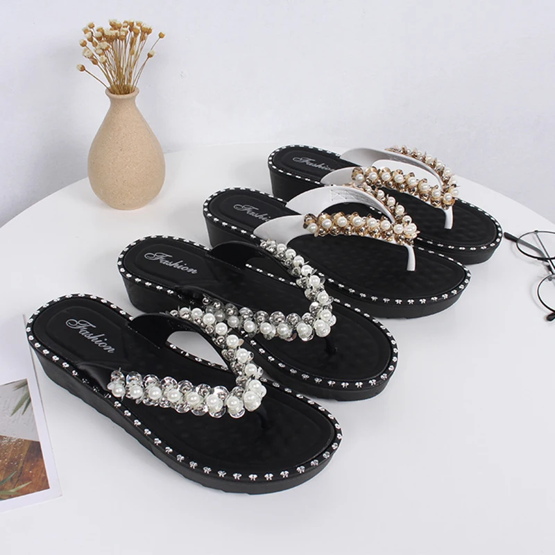 String beading flipflops mujer 2018 summer bohemia clip toe slippers woman metal bling decorate sandals platform shoes girls
String beading flipflops mujer 2018 summer bohemia clip toe slippers woman metal bling decorate sandals platform shoes girls