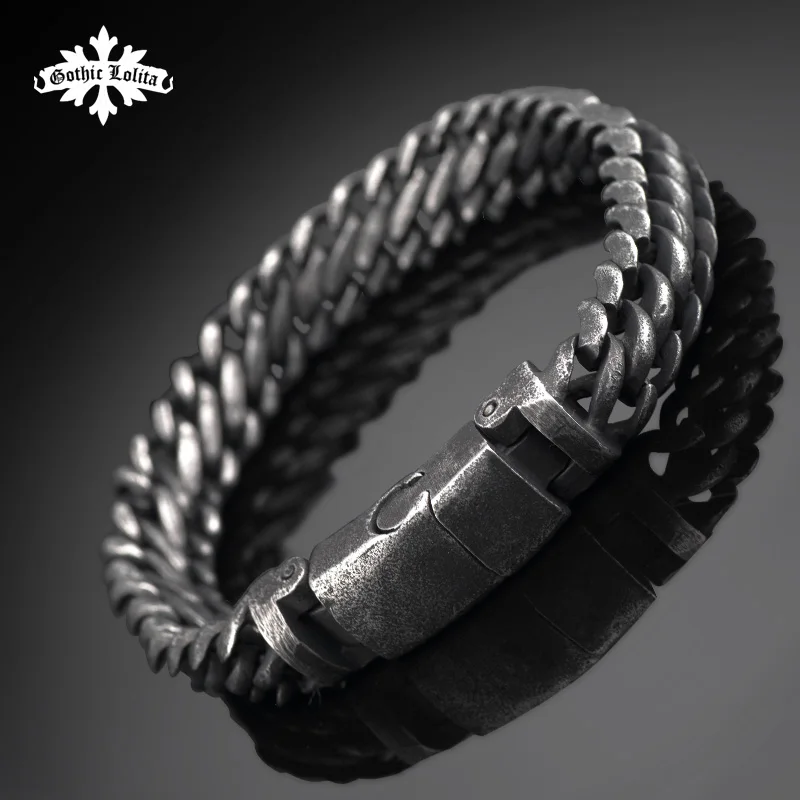 High quality brief Black vintage punk bracelet for men stainless steel fashion Jewelry can customized
High quality brief Black vintage punk bracelet for men stainless steel fashion Jewelry can customized