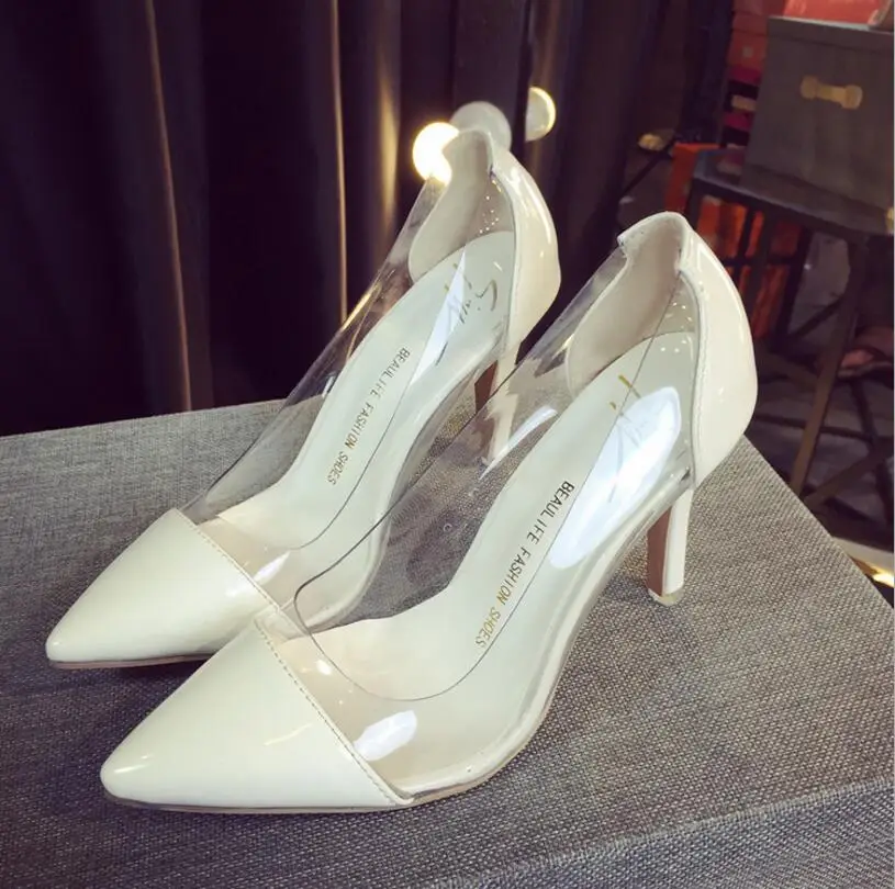 2017 Woman Pumps Sexy High Heels 8.5cm Talon Femme Thin Heels Pointed Toe Transparent Party Shoes Ladies Dress Shoes for Girls
2017 Woman Pumps Sexy High Heels 8.5cm Talon Femme Thin Heels Pointed Toe Transparent Party Shoes Ladies Dress Shoes for Girls