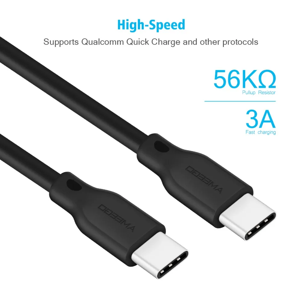 USB Type C to USB C Cable Fast Charging 3A Cable Type-C for Samsung Galaxy S9 Note 9 USB-C Phone Charger for Macbook
USB Type C to USB C Cable Fast Charging 3A Cable Type-C for Samsung Galaxy S9 Note 9 USB-C Phone Charger for Macbook