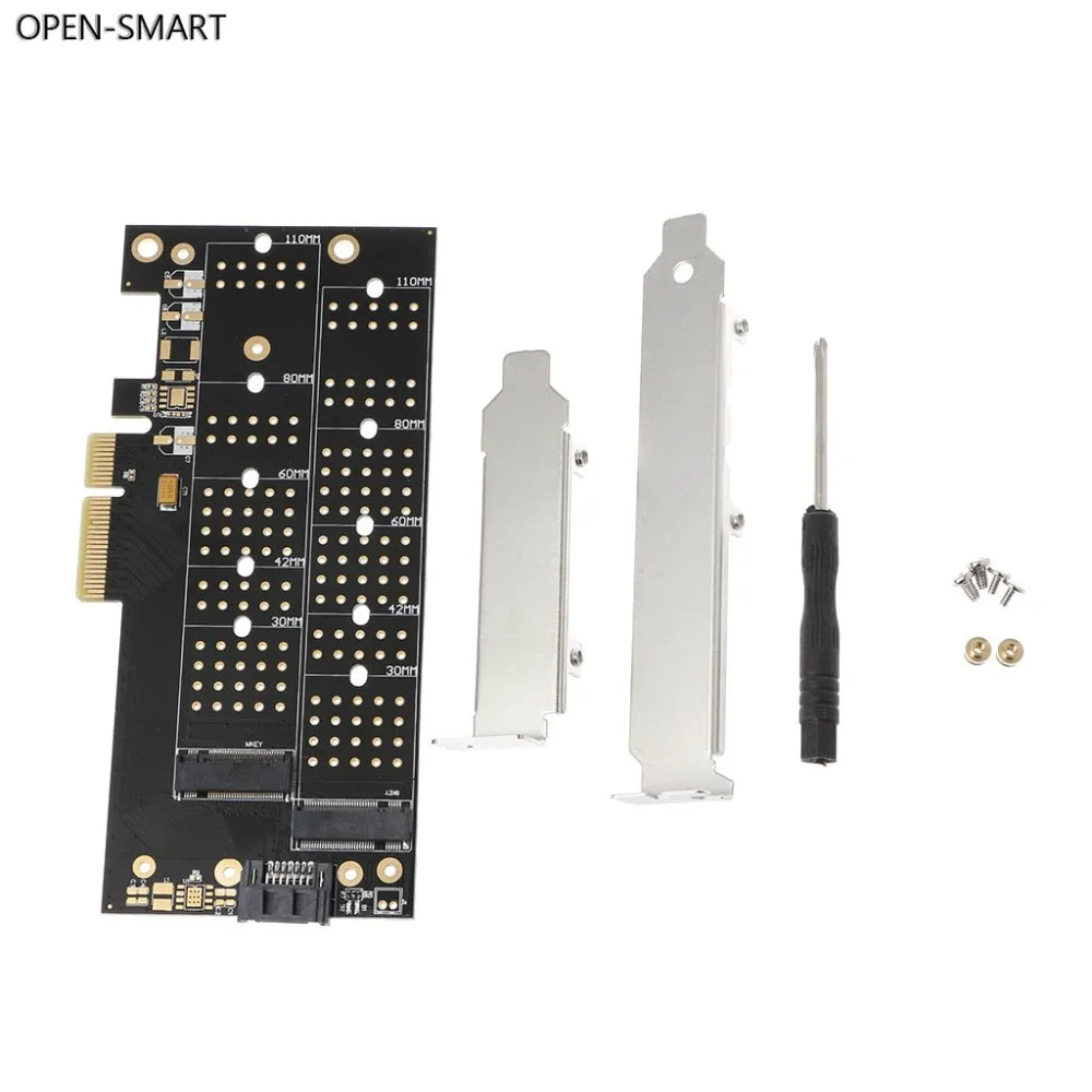 OPEN-SMART 1Set Dual Port Desktop NGFF M.2 B + M Key SSD to PCI Express PCI-E 4X Adapter Card
OPEN-SMART 1Set Dual Port Desktop NGFF M.2 B + M Key SSD to PCI Express PCI-E 4X Adapter Card
