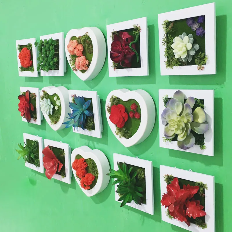 Heart Artificial succulent plants Imitation fake flowers wood photo frame wall decoration home decor
Heart Artificial succulent plants Imitation fake flowers wood photo frame wall decoration home decor