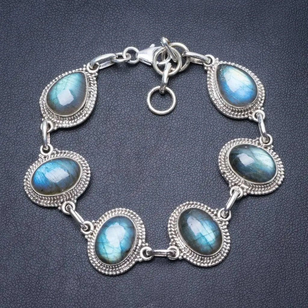 Natural Labradorite Handmade Unique 925 Sterling Silver Bracelet 7 1/2-8 1/2" Y2898
Natural Labradorite Handmade Unique 925 Sterling Silver Bracelet 7 1/2-8 1/2" Y2898