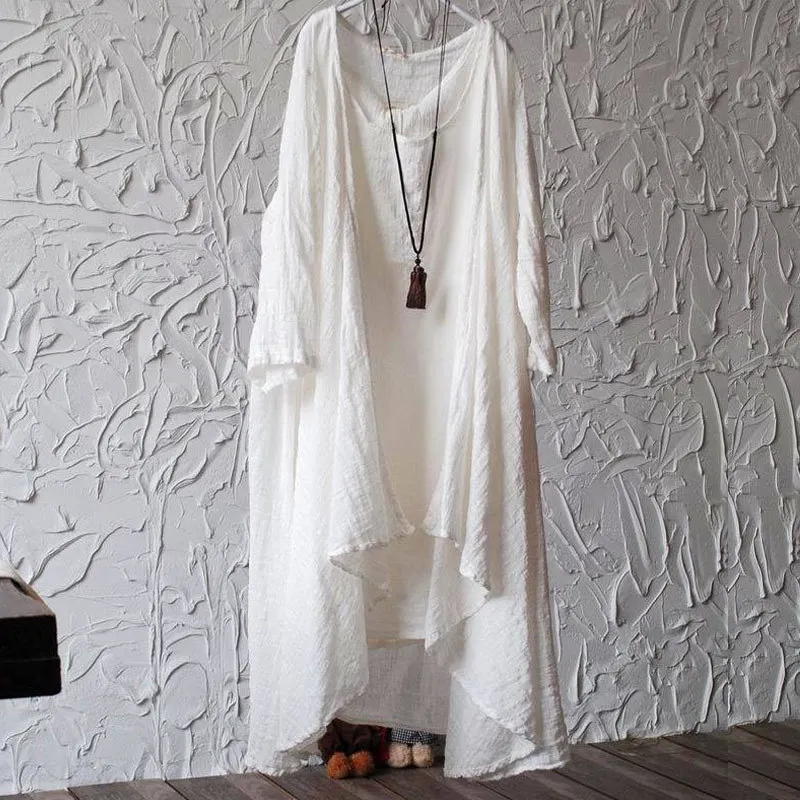 ASYMSAY Spring Autumn Loose Plus Size Cotton Linen Long Blouse Shirt Solid Irregular Casual Open Stitch Women Tops AC3682
ASYMSAY Spring Autumn Loose Plus Size Cotton Linen Long Blouse Shirt Solid Irregular Casual Open Stitch Women Tops AC3682