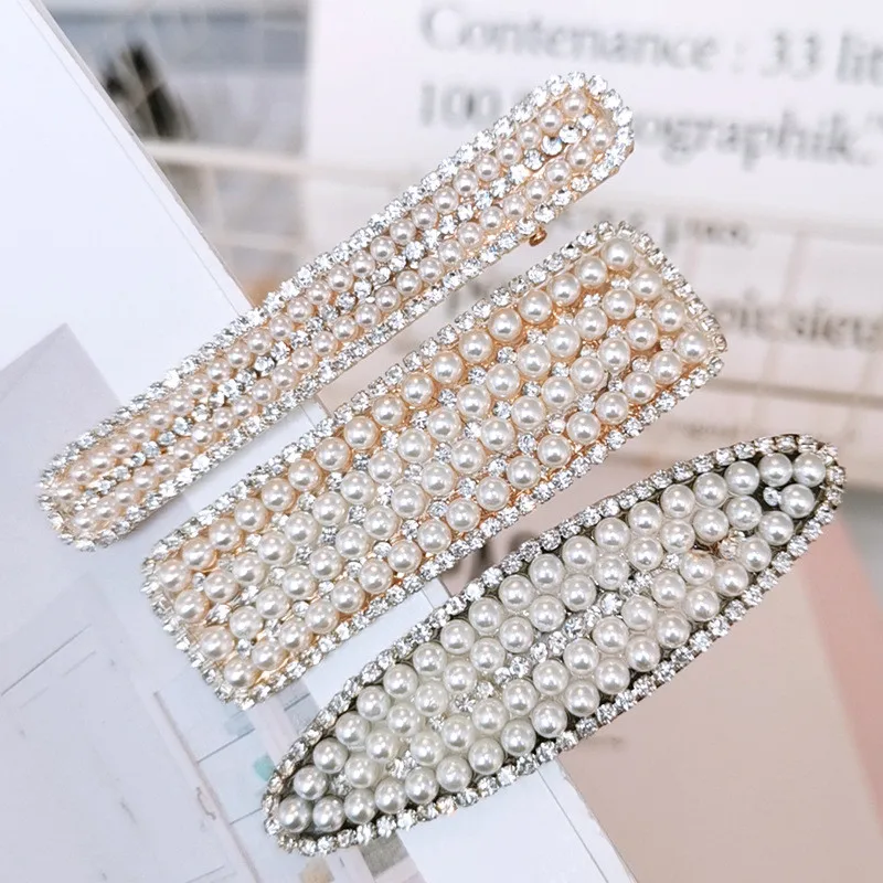 Korea Fashion Imitation Pearl Crystal Hairpins Geometric Oval Rectangle Shape Long Hair Clips Women Hair Accessories Barrettes
Korea Fashion Imitation Pearl Crystal Hairpins Geometric Oval Rectangle Shape Long Hair Clips Women Hair Accessories Barrettes