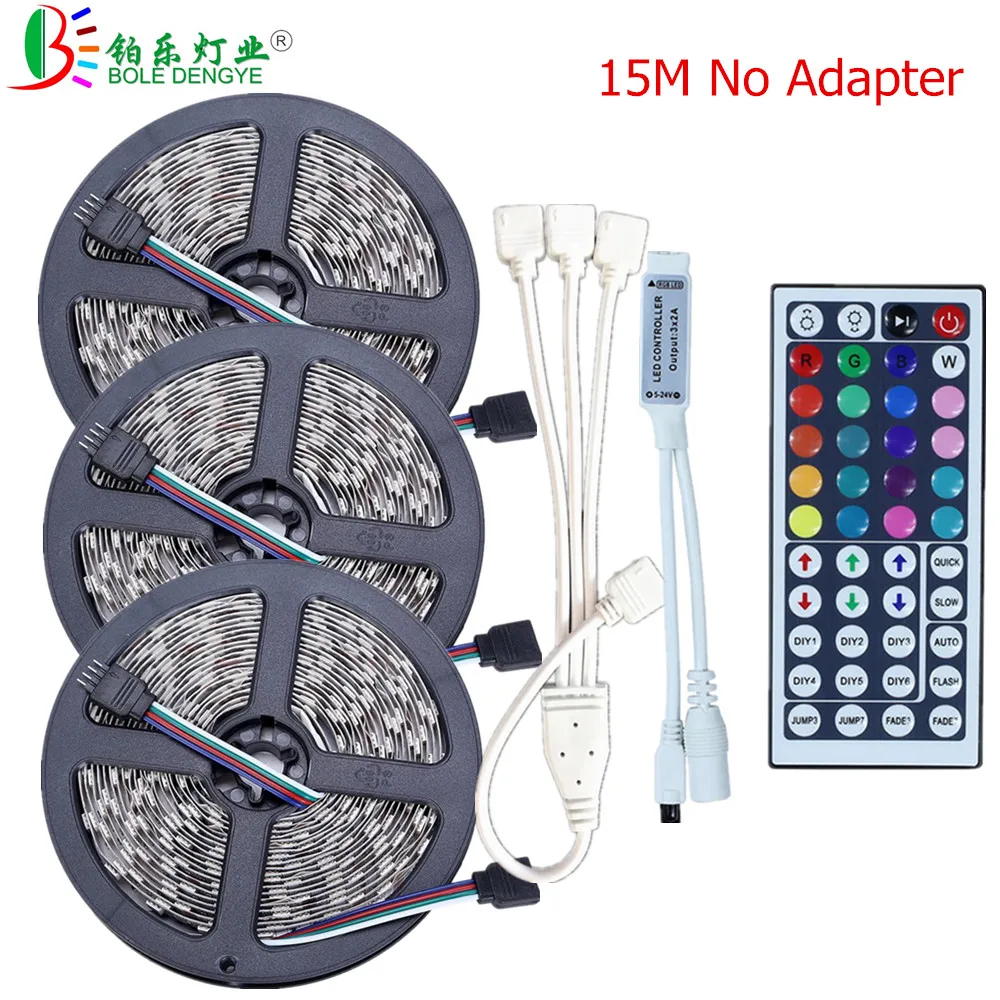 BOLEDENGYE 5M 10M 15M SMD 5050 LED Strip Light 12V 30leds/m Non waterproof Flexible Tape Ribbon 44key Mini Controller No Power
BOLEDENGYE 5M 10M 15M SMD 5050 LED Strip Light 12V 30leds/m Non waterproof Flexible Tape Ribbon 44key Mini Controller No Power