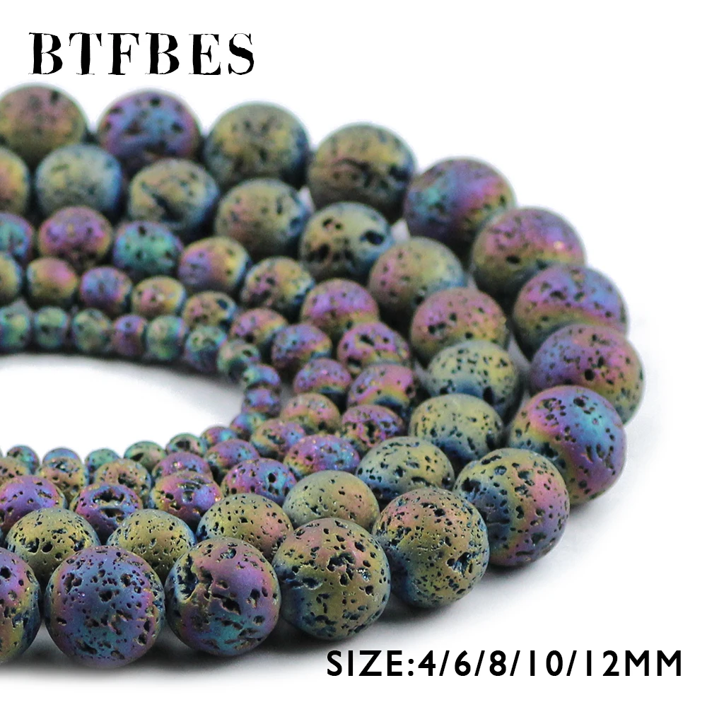 BTFBES Multicolour Plating Natural Lava beads 4 6 8 10 12mm Round Stone Ball Loose bead for Jewelry Bracelet Necklace Making DIY
BTFBES Multicolour Plating Natural Lava beads 4 6 8 10 12mm Round Stone Ball Loose bead for Jewelry Bracelet Necklace Making DIY