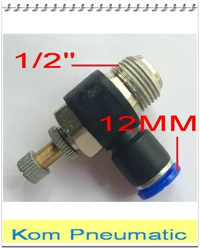

5pcs/lot SL 12MM-1/2" Pneumatic Throttle Valve,Quick Push In Air Fitting For 12MM Tube 1/2" Thread SL12-04 Flow Controller