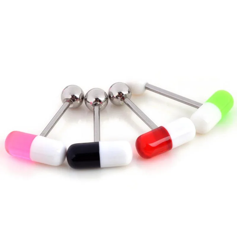 Wholesale 5Pcs/lot 316L Surgical Stainless Steel Pill Tongue Ring Mixed Color Nipple Bar Ring Barbell Body Piercing Jewelry
Wholesale 5Pcs/lot 316L Surgical Stainless Steel Pill Tongue Ring Mixed Color Nipple Bar Ring Barbell Body Piercing Jewelry