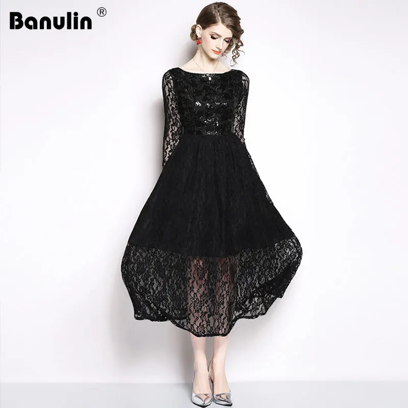 Banulin 2018 New Women's Lace Dresses Sequin Floral Crochet Hollow Out Vestido Patchwork Casual Slim Office Party Long Dresses
Banulin 2018 New Women's Lace Dresses Sequin Floral Crochet Hollow Out Vestido Patchwork Casual Slim Office Party Long Dresses
