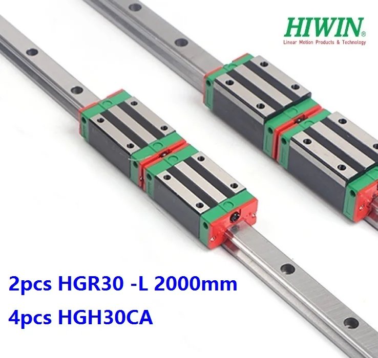 

2pcs 100% Original New Hiwin HGR30 -L 2000mm linear guide/rail + 4pcs HGH30CA linear narrow blocks for CNC router