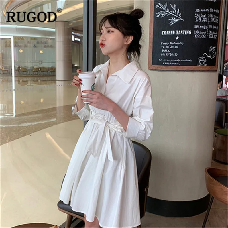 RUGOD 2019 Spring Summer Women White Dress Turn-down Tunic Shirt Dress Three Quarter Sleeves Lantern Sleeves Modis Vestidos
RUGOD 2019 Spring Summer Women White Dress Turn-down Tunic Shirt Dress Three Quarter Sleeves Lantern Sleeves Modis Vestidos