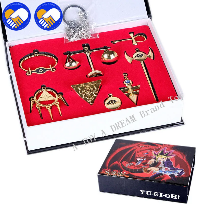 

2018 New 8pcs/set Yu Gi Oh Seven Artifact Action Figure Collectible Toys 4-10cm YuGiOh Necklace Keychain Model toys Best Gifts